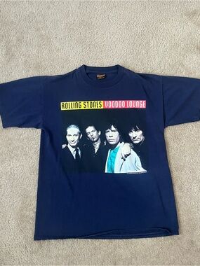 Vintage 1994 Brockum Rolling Stones Voodoo Lounge Navy Graphic Mens XL T-shirt